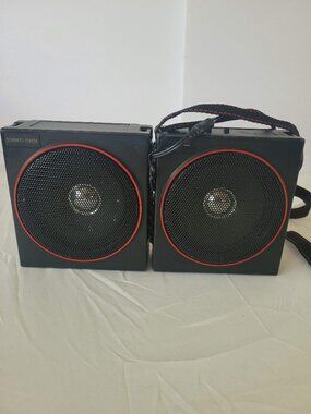 Vintage Realistic Radio Shack Minimus 0.4 Portable Amplified Speakers #40-1267